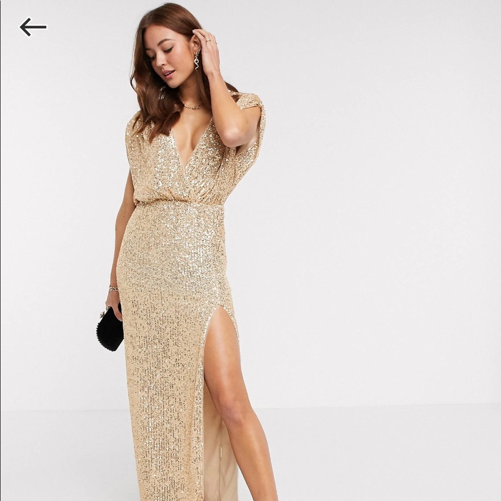 GOLD SPARKLY MAXI DRESS